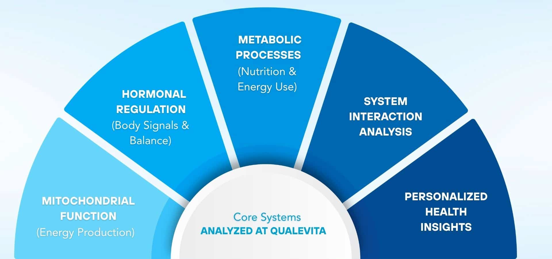 Infographic showing longevity health journey steps including consultation, diagnostics, biomarker testing, data collection, insights, and preventive strategy