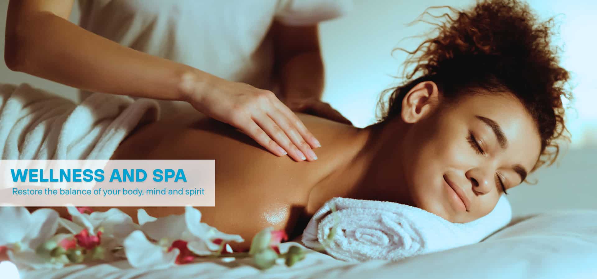 Luxury spa massage treatment for body relaxation, wellness and stress relief